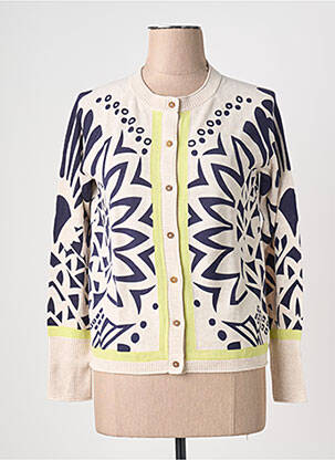 Gilet manches longues col rond beige WHITE STUFF femme