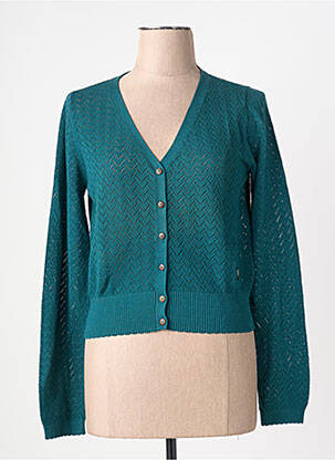 Gilet manches longues stretch vert BLUTSGESCHWISTER femme