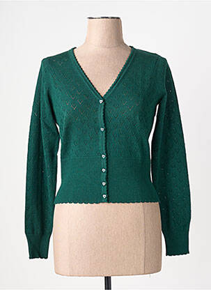 Gilet manches longues resserrée sur le bas vert KING LOUIE femme