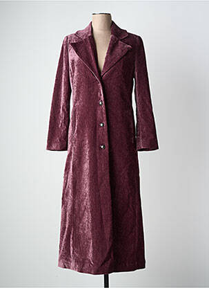 Manteau long coupe cintrée sans capuche violet SURKANA femme