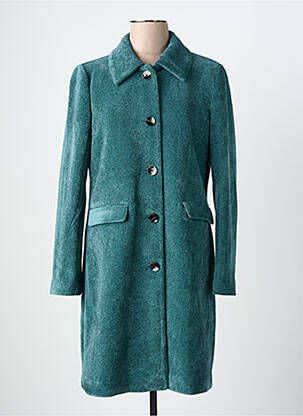 Manteau long coupe cintrée sans capuche vert SURKANA femme