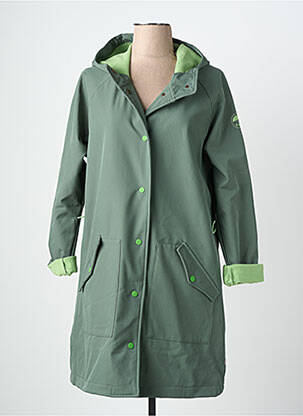 Imperméable manches longues a capuche vert BLUTSGESCHWISTER femme