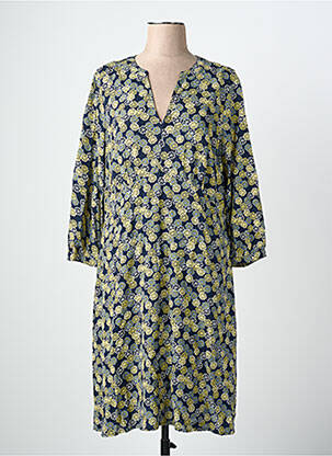 Robe mi-longue imprimé fantaisie manches longues bleu WHITE STUFF femme