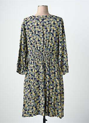 Robe mi-longue imprimé fantaisie manches longues bleu WHITE STUFF femme