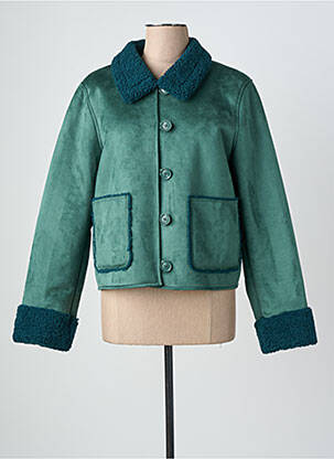 Manteau court coupe droite sans capuche vert KING LOUIE femme