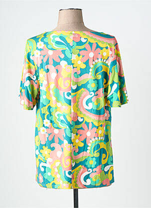 T-shirt col v manches courtes jaune BLUTSGESCHWISTER femme
