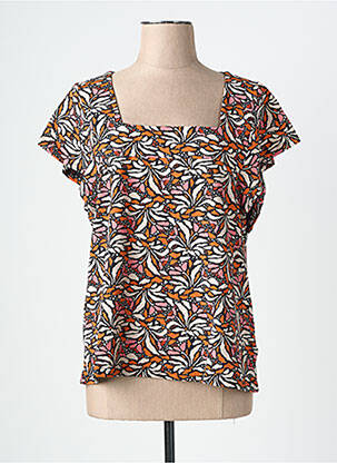 T-shirt imprimé fantaisie manches courtes orange BLUTSGESCHWISTER femme