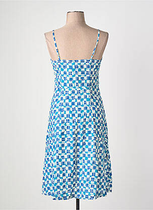 Robe mi-longue imprimé fantaisie fines bretelles bleu KALI YOG femme