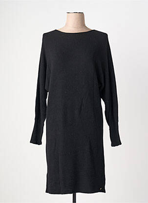 Robe pull coupe droite manches longues noir SURKANA femme