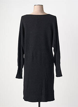 Robe pull coupe droite manches longues noir SURKANA femme