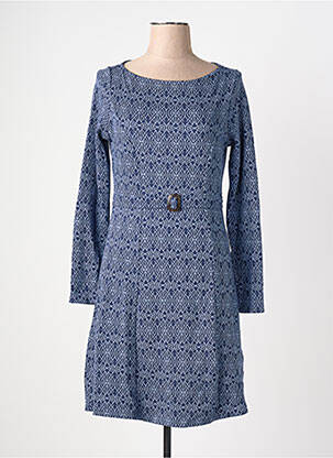 Robe mi-longue imprimé fantaisie manches longues bleu BLUTSGESCHWISTER femme