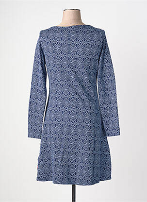 Robe mi-longue imprimé fantaisie manches longues bleu BLUTSGESCHWISTER femme