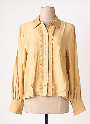 Chemisier coupe droite manches longues beige SURKANA femme