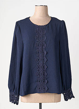 Blouse col rond manches longues bleu LA PETITE ETOILE femme
