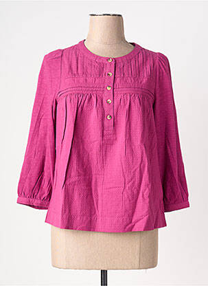 Blouse col rond manches longues rose WHITE STUFF femme