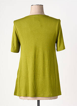 T-shirt col rond manches courtes vert BY BASICS femme