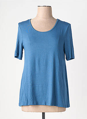 T-shirt col rond manches courtes bleu BY BASICS femme