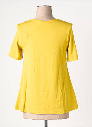 T-shirt col rond manches courtes jaune BY BASICS femme