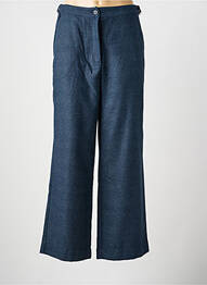Pantalon droit fermeture zippée sous rabat boutonné taille normale bleu WHITE STUFF femme