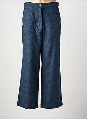 Pantalon droit fermeture zippée sous rabat boutonné taille normale bleu WHITE STUFF femme