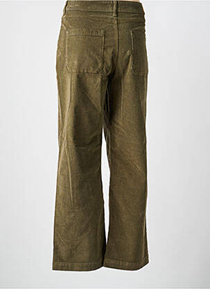 Pantalon droit fermeture zippée sous rabat boutonné taille normale vert KANOPE femme