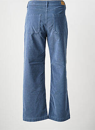 Pantalon droit fermeture zippée sous rabat boutonné taille normale bleu KANOPE femme