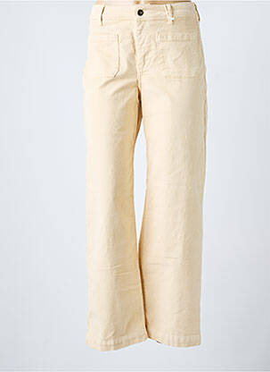 Pantalon droit fermeture zippée sous rabat boutonné taille normale jaune KANOPE femme