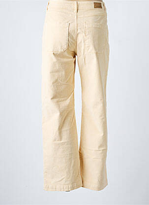Pantalon droit fermeture zippée sous rabat boutonné taille normale jaune KANOPE femme