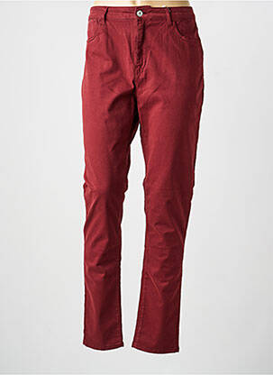 Pantalon slim tissage popeline taille normale rouge KANOPE femme