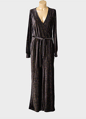 Combi-pantalon col cache-coeur manches longues noir KING LOUIE femme