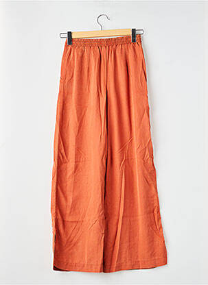 Pantalon droit tissage popeline taille normale orange KANOPE femme