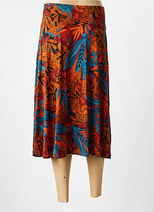 Jupe longue imprimé fantaisie bleu SURKANA femme