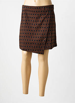 Jupe courte coupe droite marron SURKANA femme