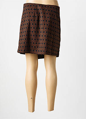 Jupe courte coupe droite marron SURKANA femme