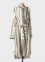 Robe longue manches longues manches longues beige RHUM RAISIN femme