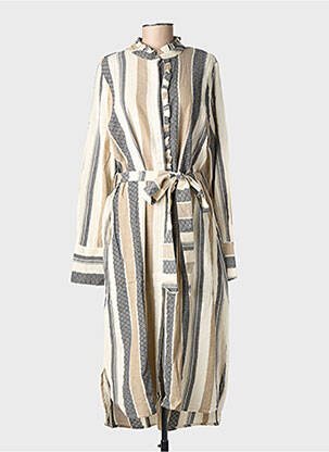 Robe longue manches longues manches longues beige RHUM RAISIN femme