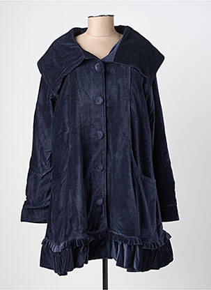 Manteau court coupe droite sans capuche bleu RHUM RAISIN femme