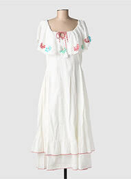 Robe longue manches courtes manches courtes blanc RHUM RAISIN femme