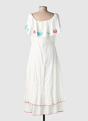 Robe longue manches courtes manches courtes blanc RHUM RAISIN femme