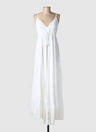 Robe longue manches bretelles ajustables fines bretelles blanc RHUM RAISIN femme