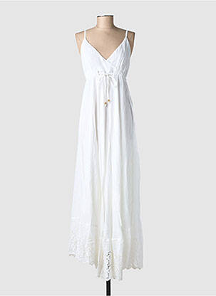 Robe longue coupe cintrée fines bretelles blanc RHUM RAISIN femme