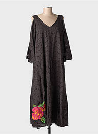 Robe longue manches courtes manches courtes noir RHUM RAISIN femme