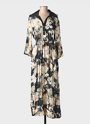 Robe longue imprimé fantaisie manches 3/4 noir RHUM RAISIN femme