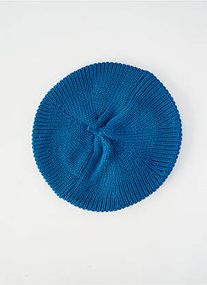 Chapeau bord-côtes bleu MOUSQUETON femme