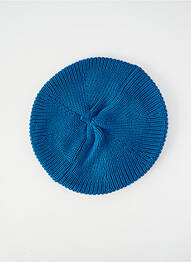 Chapeau bord-côtes bleu MOUSQUETON femme
