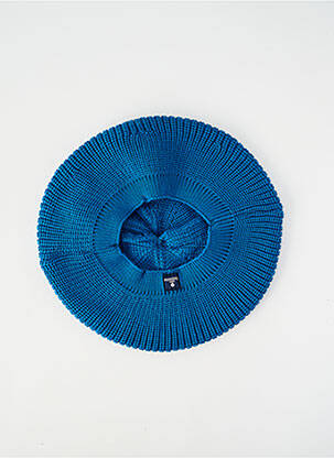 Chapeau bord-côtes bleu MOUSQUETON femme