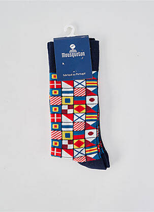 Chaussettes imprimé fantaisie bleu MOUSQUETON femme