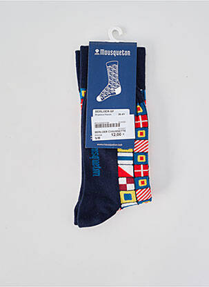 Chaussettes imprimé fantaisie bleu MOUSQUETON femme