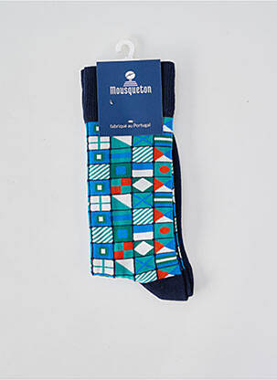 Chaussettes imprimé fantaisie bleu MOUSQUETON femme