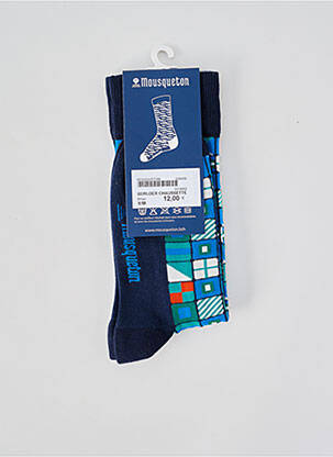 Chaussettes imprimé fantaisie bleu MOUSQUETON femme